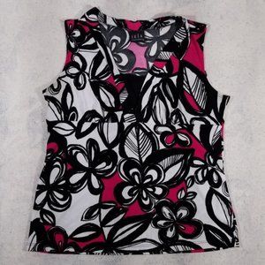 JKLA California Floral Pink Sleeveless Tank Top